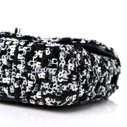 Chanel Sequin Lambskin Mini Flap Silver Black 9 of 11
