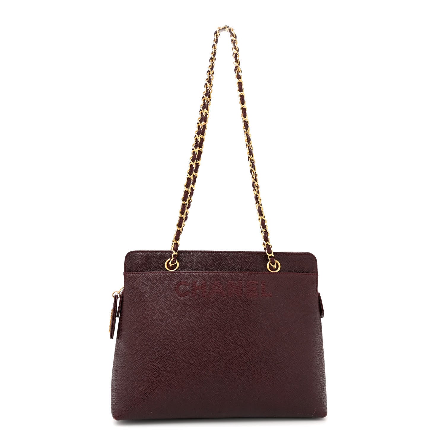 Chanel Caviar Shoulder Bag Burgundy 1 of 13