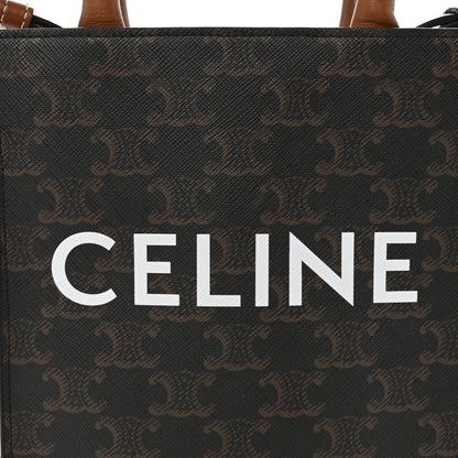 Celine Triomphe Canvas Calfskin Mini Vertical Cabas Tan 6 of 14