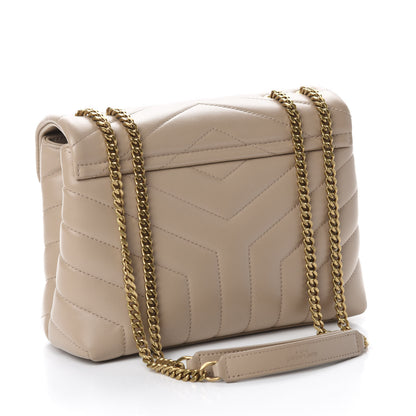 Saint Laurent Calfskin Y Quilted Monogram Small Loulou Chain Satchel Dark Beige 3 of 11