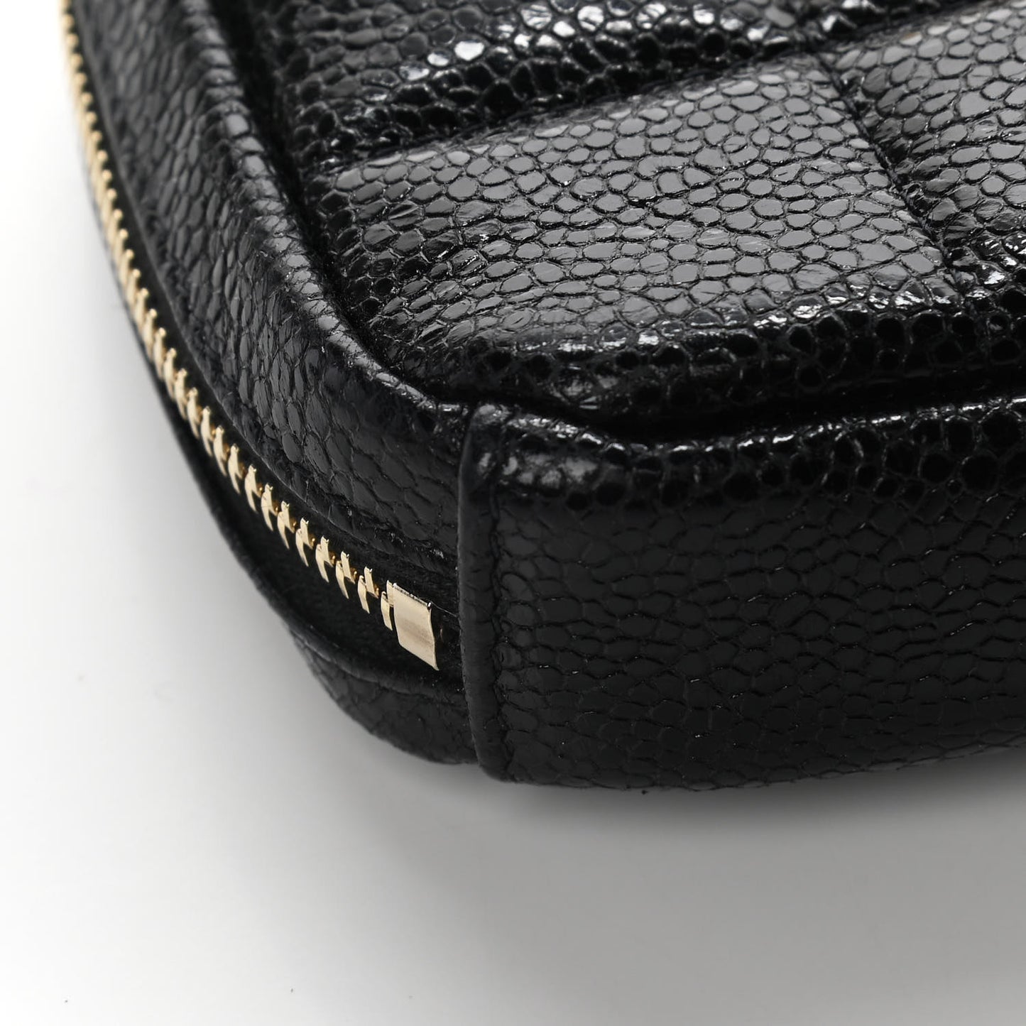 Caviar Quilted Coin Purse Belt Bag Black