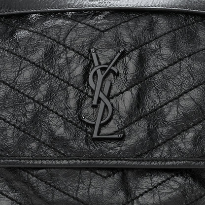 Saint Laurent Crinkled Calfskin Matelasse Monogram Medium Niki Chain Satchel Black 8 of 12