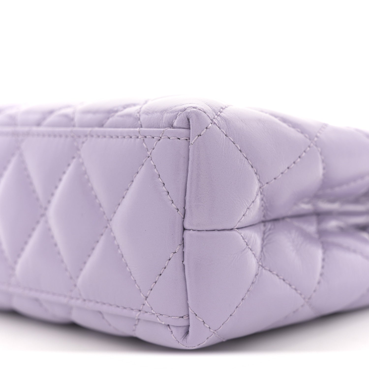 Chanel Shiny Aged Calfskin Quilted Nano Kelly Shopper Lilac 10 of 10