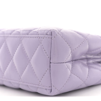 Chanel Shiny Aged Calfskin Quilted Nano Kelly Shopper Lilac 10 of 10