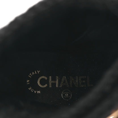 Chanel Suede Lambskin Knit CC Short Boots 39.5 Black 9 of 11
