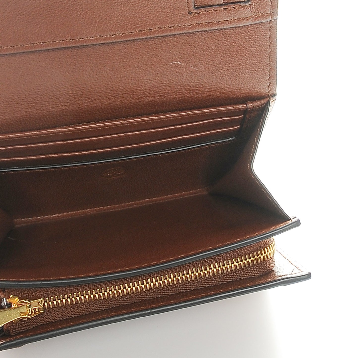 Natural Grain Leather Small Continental French Purse Wallet Oak