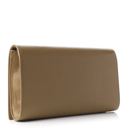 Saint Laurent Calfskin Monogram Large Belle De Jour Clutch Beige 3 of 9