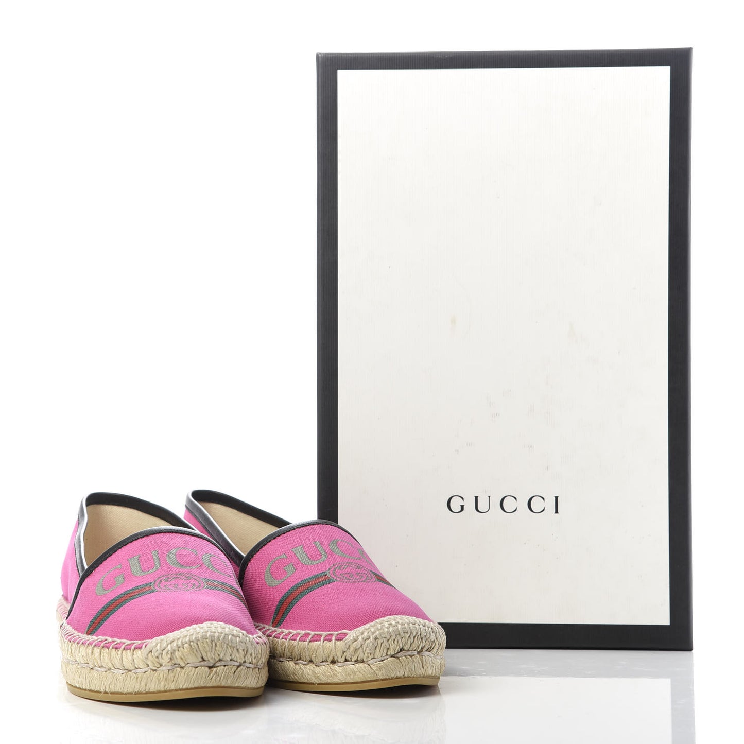 Canvas Logo Espadrilles 36.5 Cyclamen Rose Black