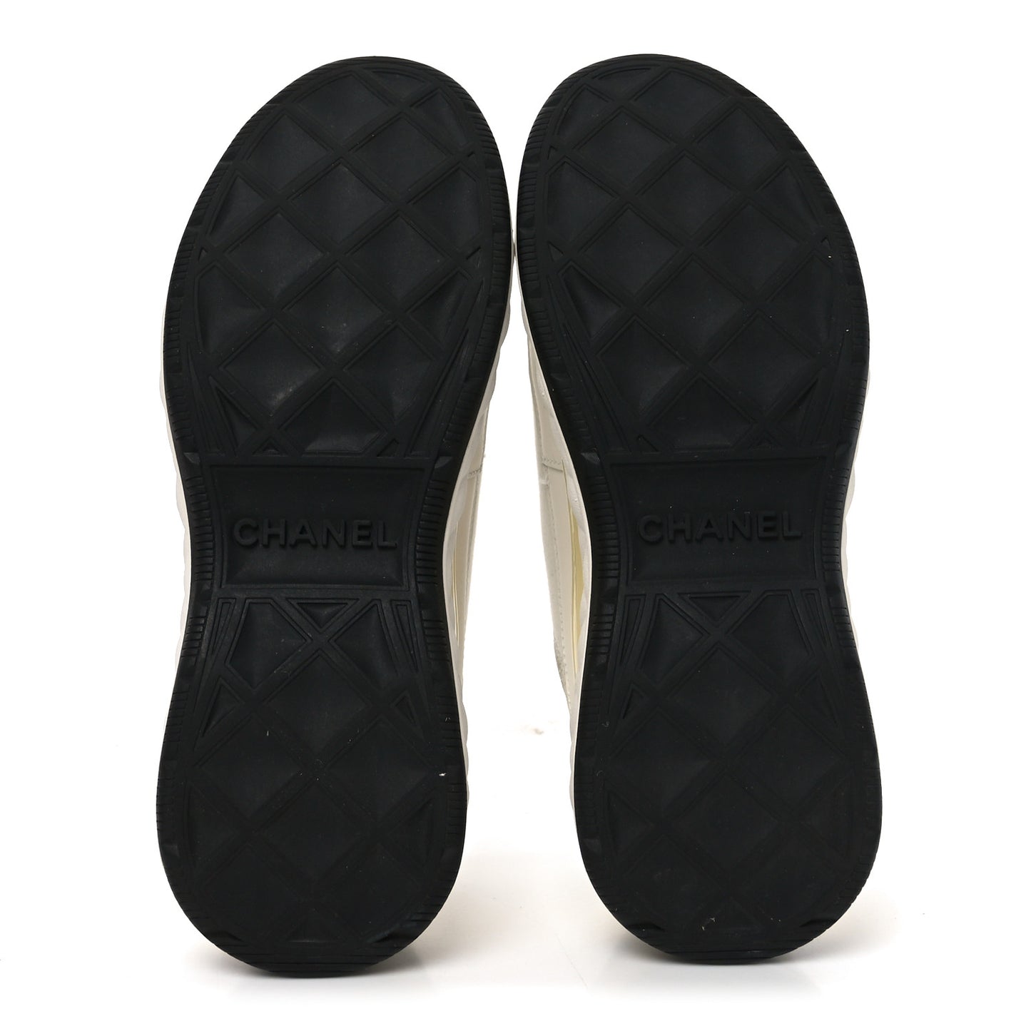Velvet Calfskin Mixed Fibers CC Sneakers 37 Ivory Black