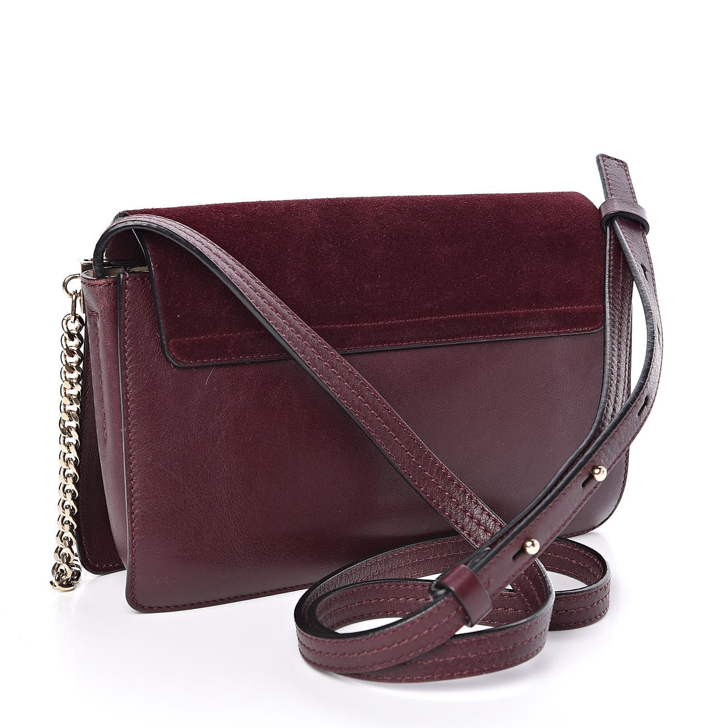 Chloe Suede Calfskin Small Faye Shoulder Bag Plum Purple 3 of 9