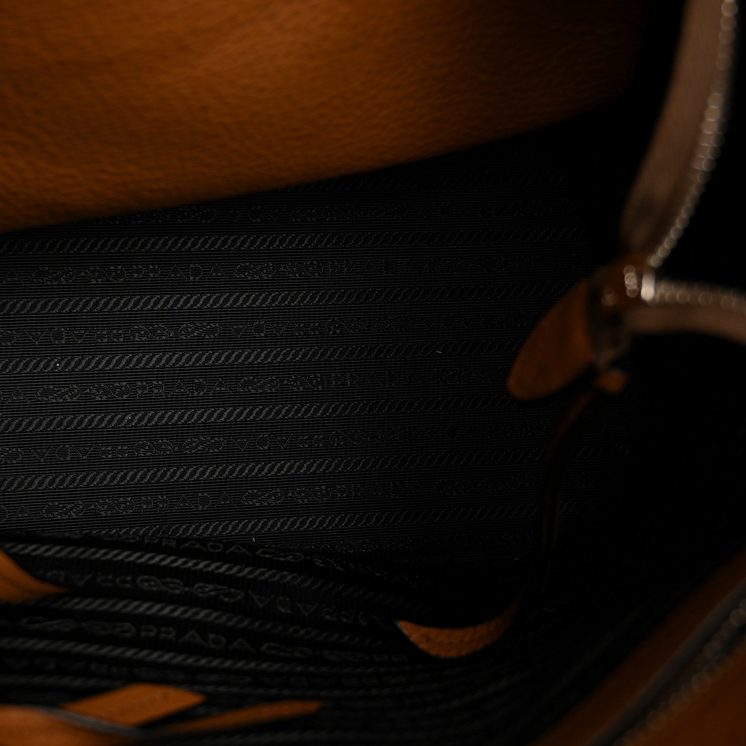 Prada Vitello Phenix Embossed Logo Shoulder Bag Cannella 5 of 12