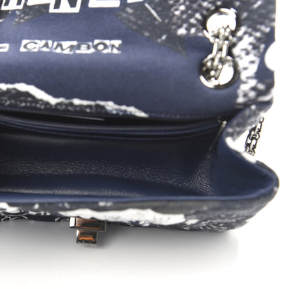 Chanel Jersey Quilted Graffiti Reissue Mini Flap Navy Blue 5 of 10