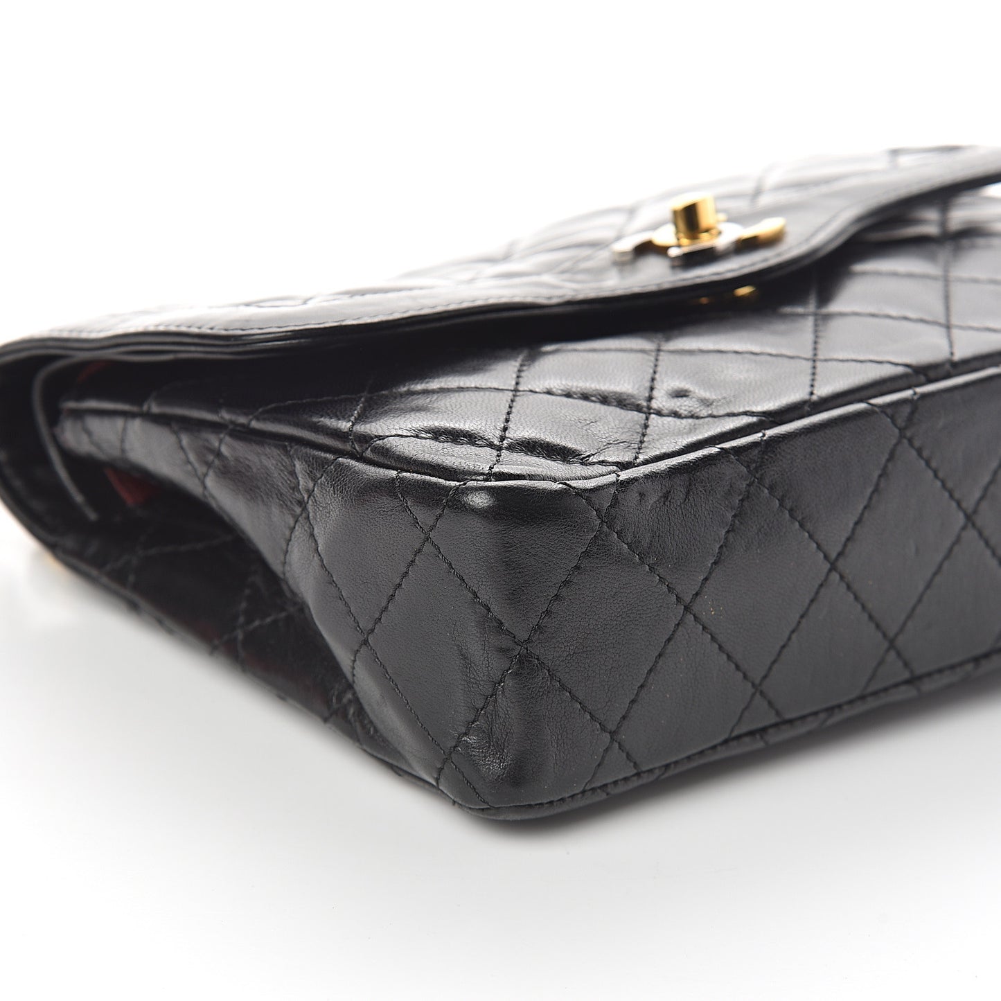 Lambskin Quilted Small Double Flap Black