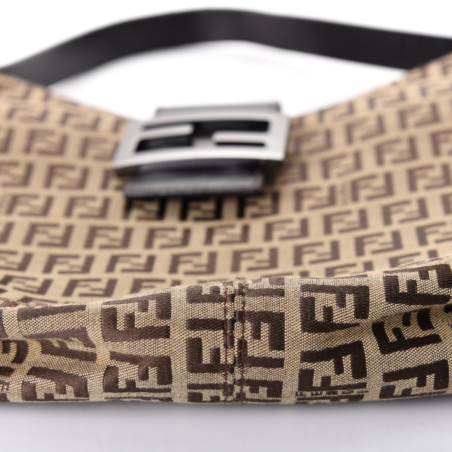 Fendi Zucchino Small Hobo Dark Brown 9 of 10