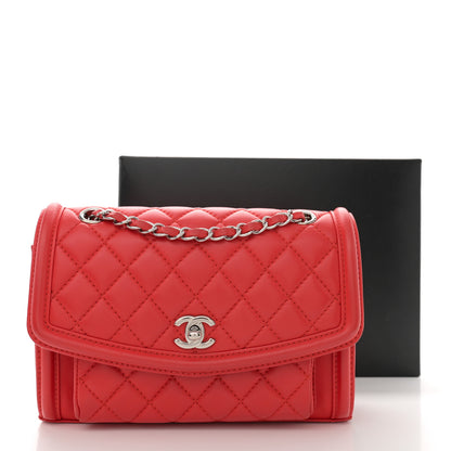 Chanel Lambskin Quilted Small Geometric Flap Red 15 of 15
