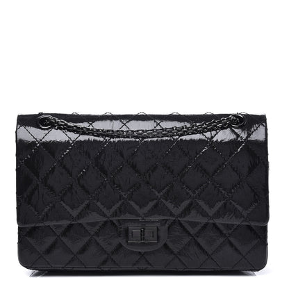 Chanel Distressed Patent Quilted 2.55 Reissue 226 Flap So Black 1 of 13