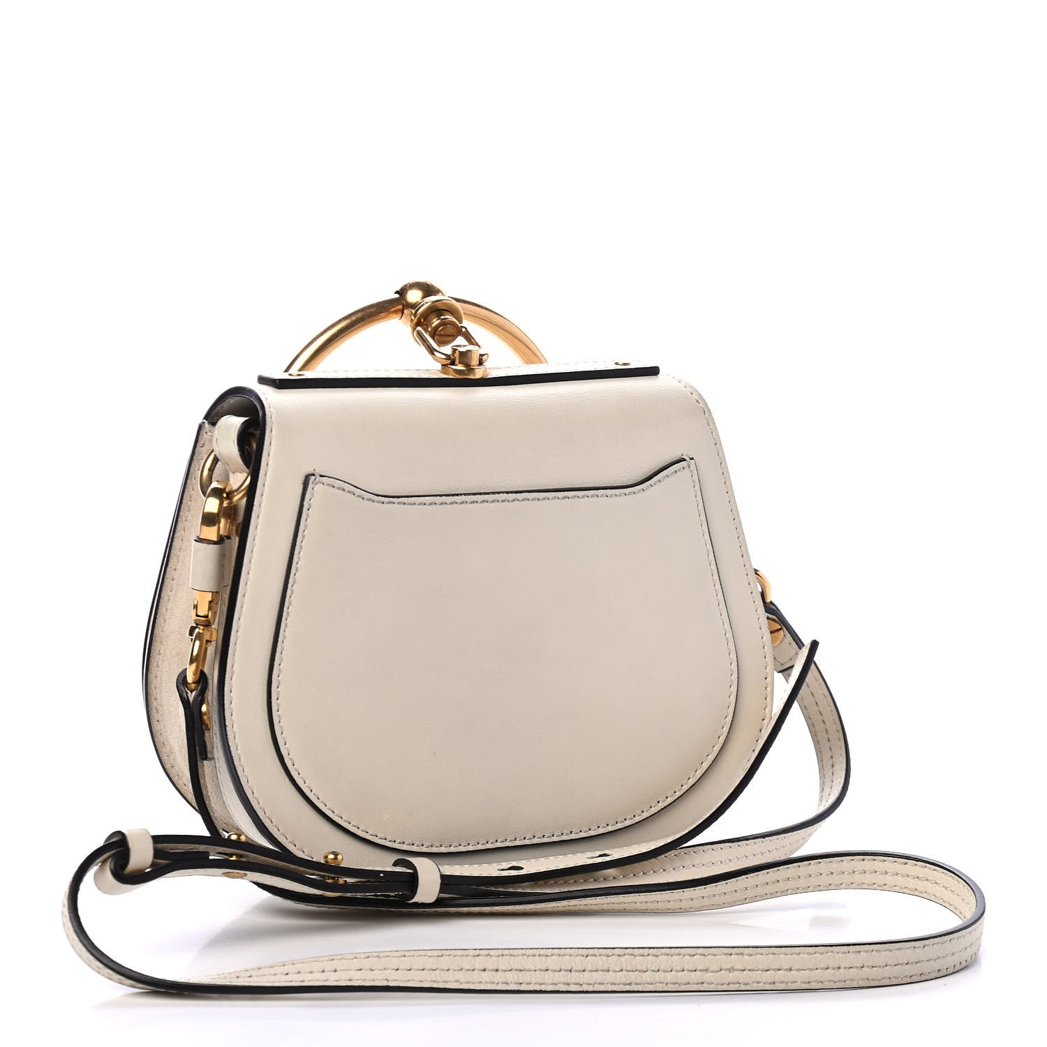 Chloe Calfskin Suede Small Nile Bracelet Bag Off White 2 of 4