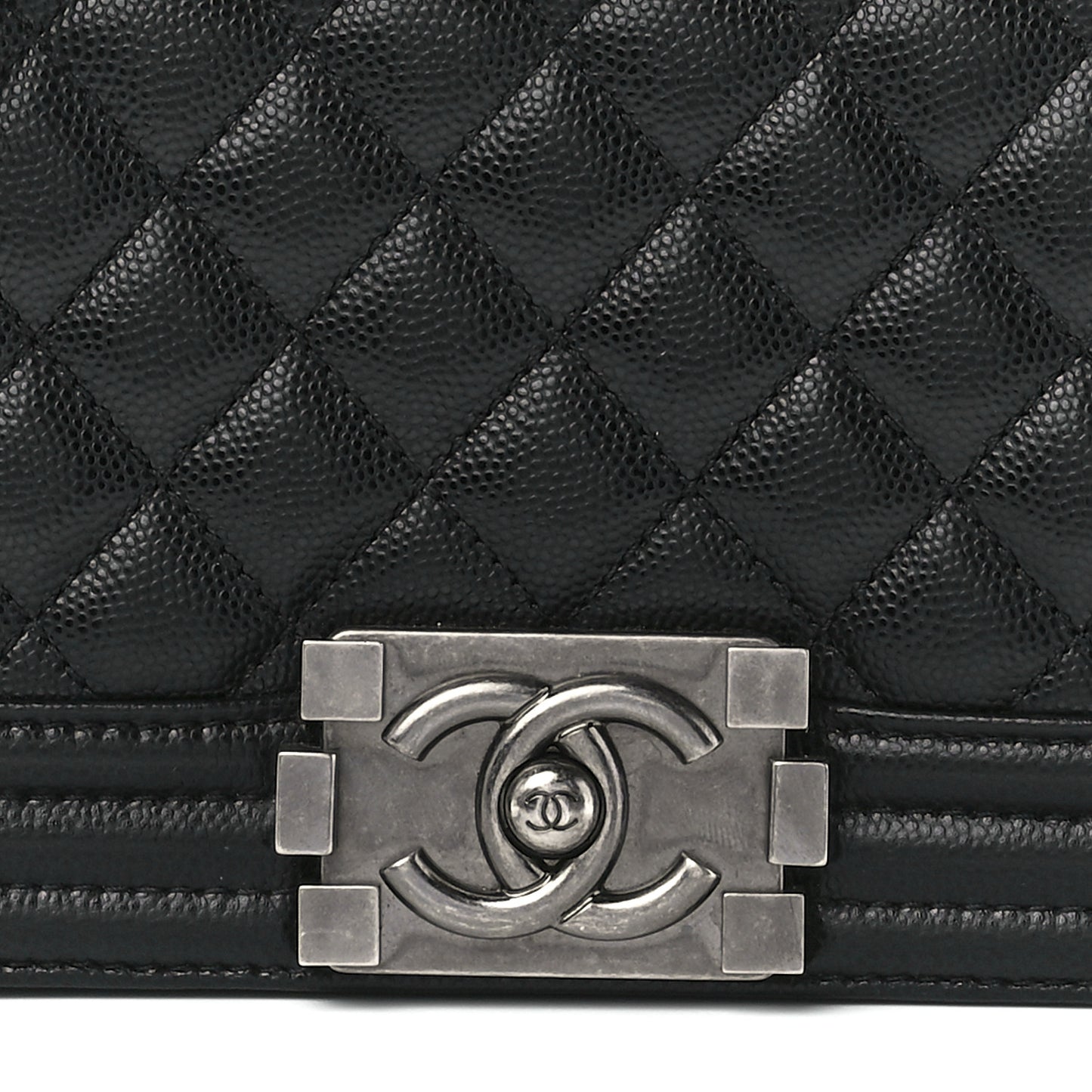 Caviar Quilted Small Boy Flap Black