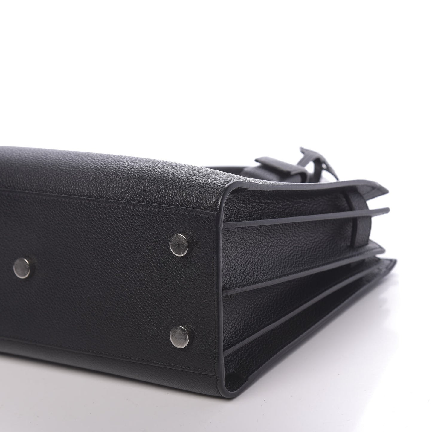 Grained Calfskin Baby Sac De Jour Black