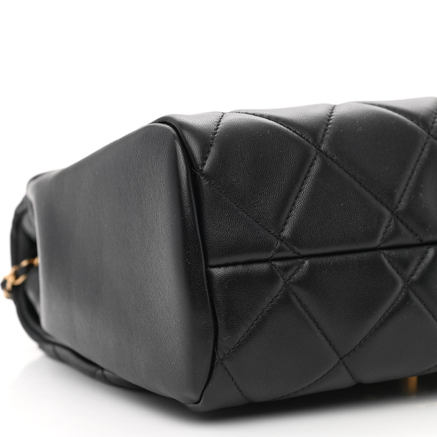 Lambskin Quilted Large Side-Packs Black