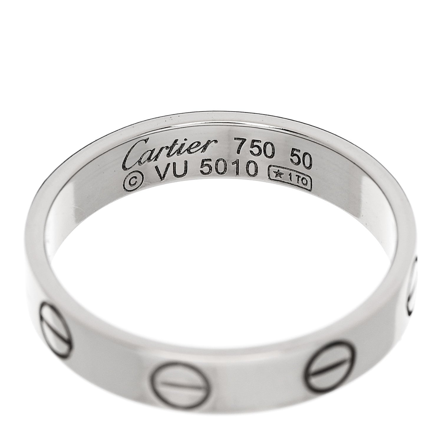 Cartier 18K White Gold 3.5mm LOVE Wedding Band Ring 50 5.25 4 of 4