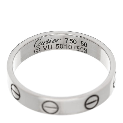 Cartier 18K White Gold 3.5mm LOVE Wedding Band Ring 50 5.25 4 of 4