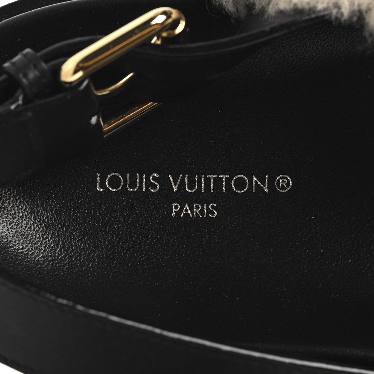 Louis Vuitton Shearling Paseo Sandals 39 Black 8 of 8