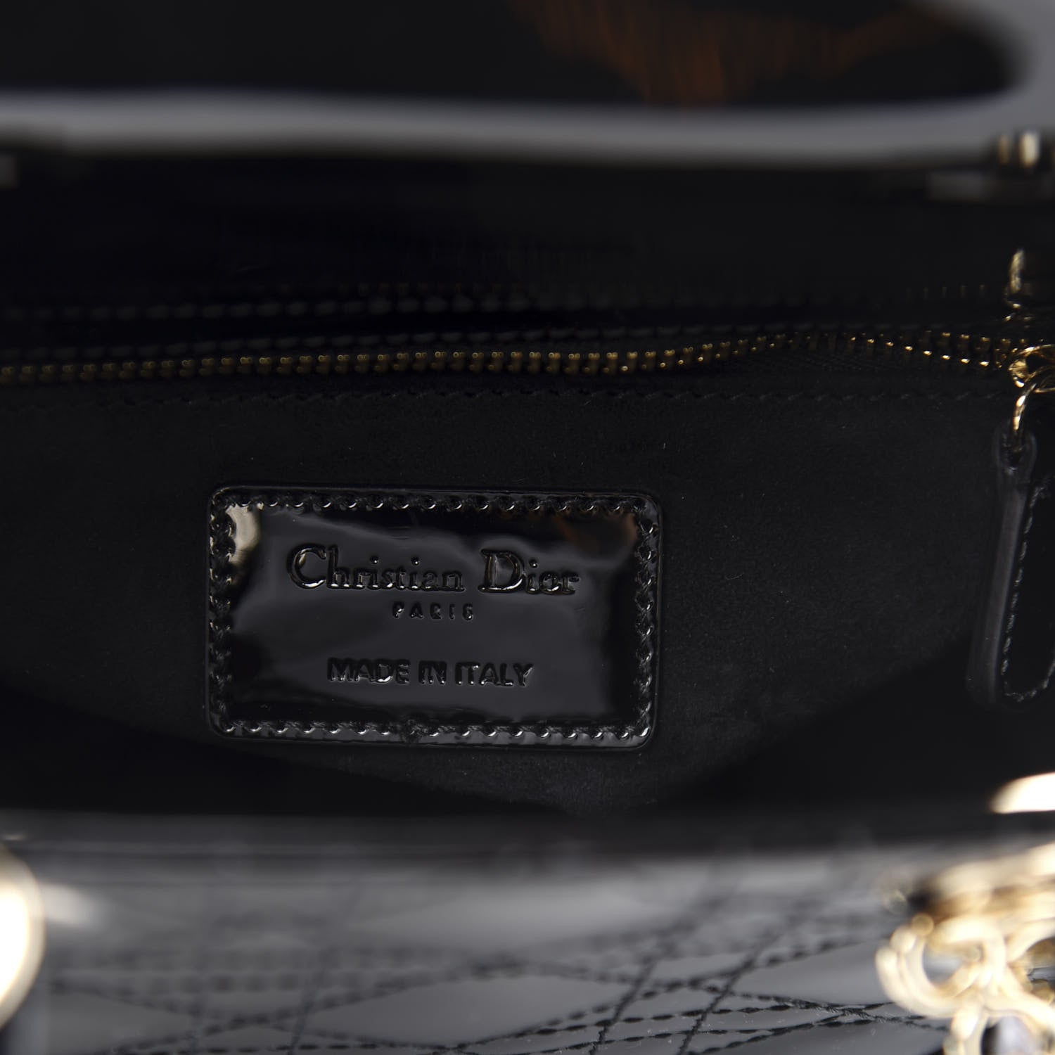 Christian Dior Patent Cannage Small Lady Dior Black 6 of 12