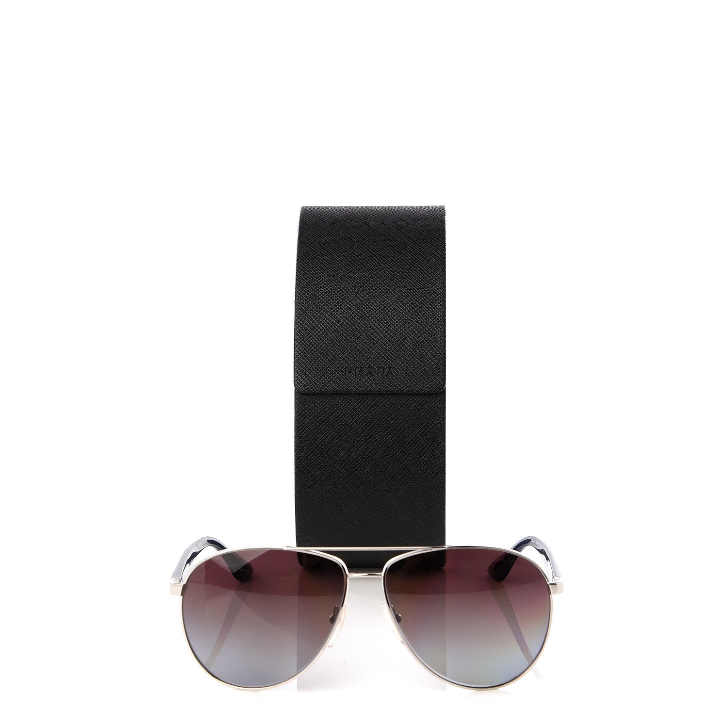 Prada Gradient Aviator Sunglasses SPR53Q Black 7 of 7