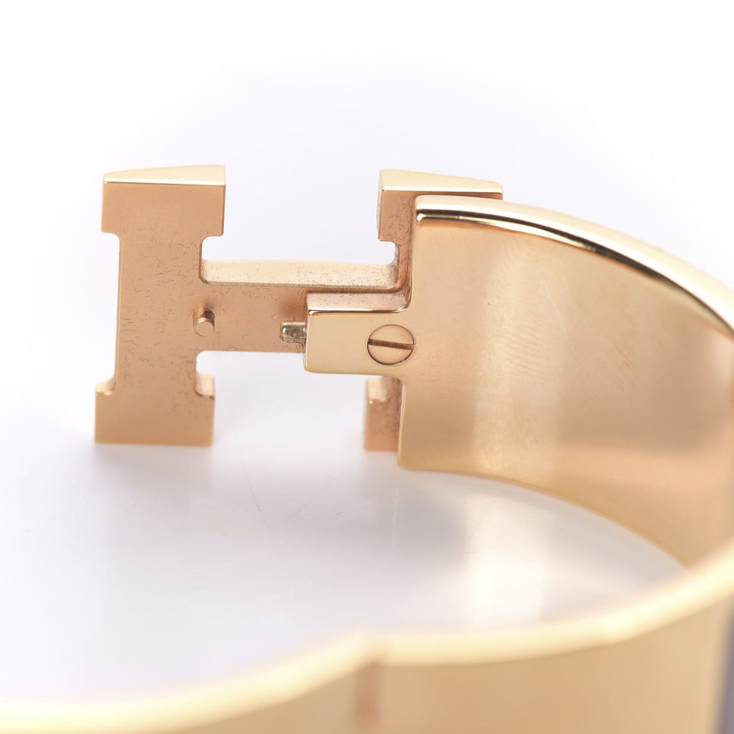 Enamel Wide Clic Clac H Bracelet GM Marron Glace