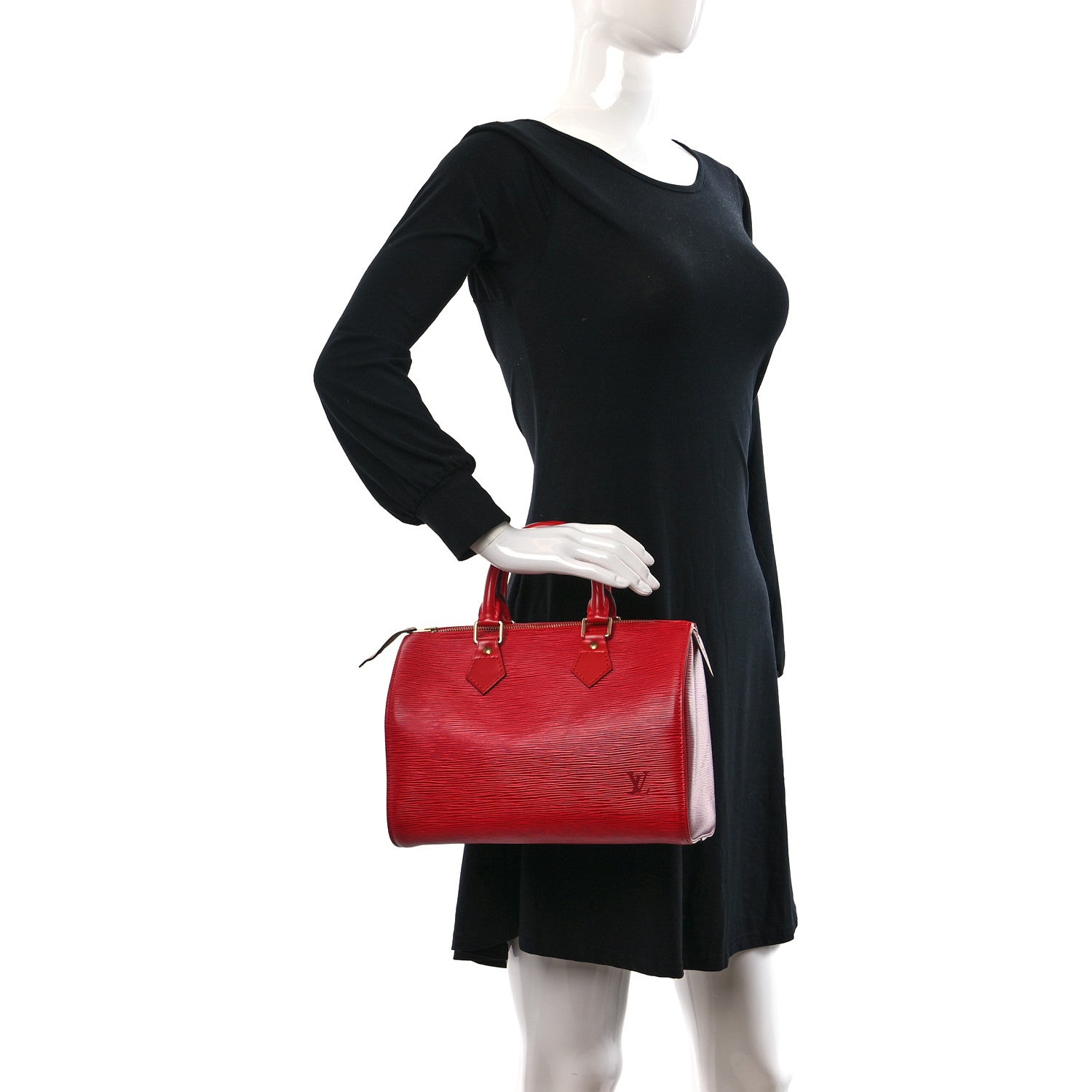 Louis Vuitton Epi Speedy 25 Castillan Red 2 of 8
