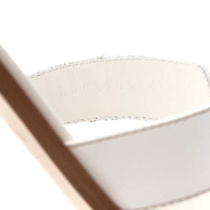 Hermes Box Calfskin Oran Sandals 37 White 8 of 8