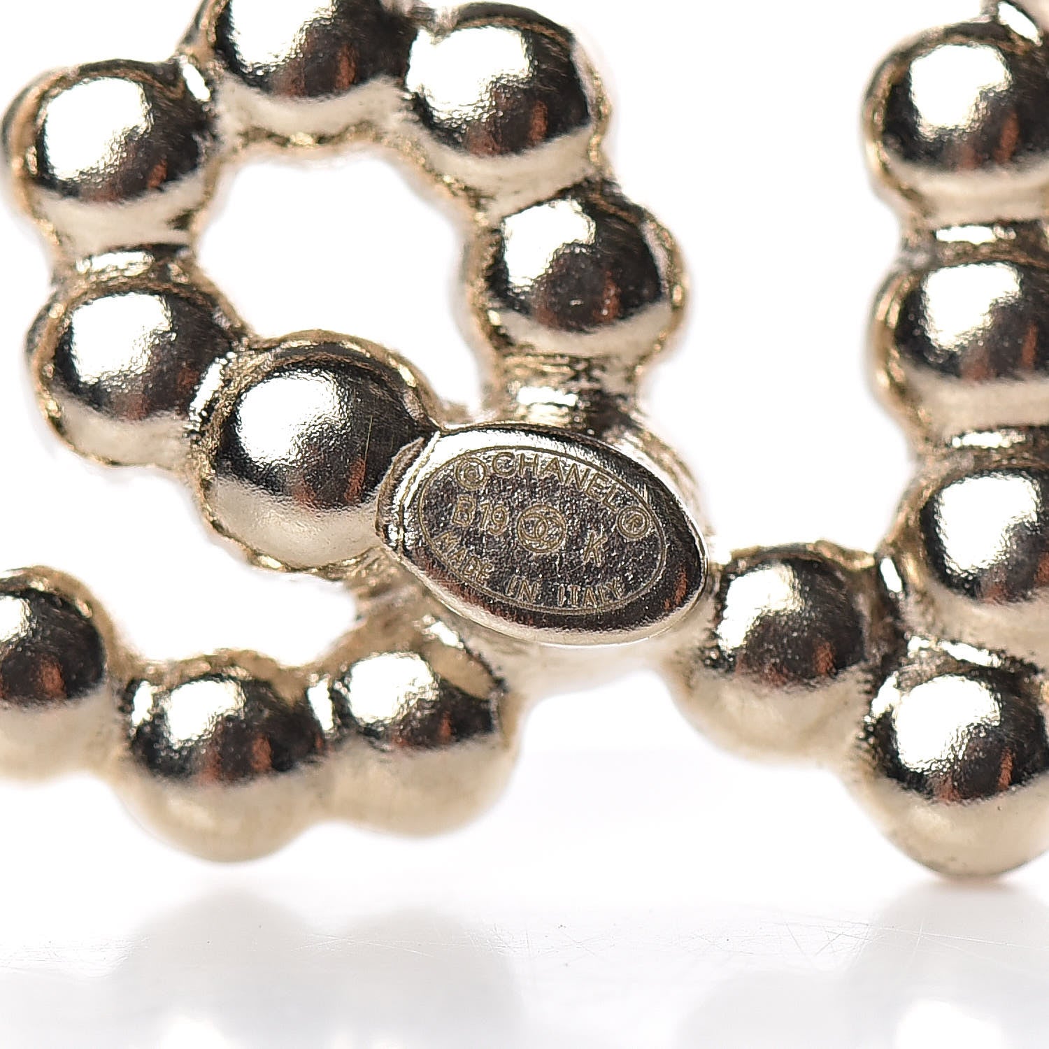 Chanel Metal Glass Swirling Pearls Brooch Pin Gold 4 of 4