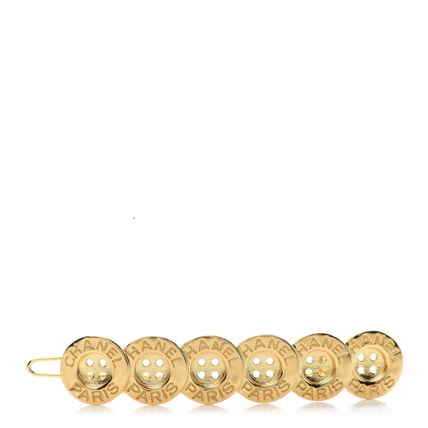 Button Paris CC Hair Clip Barrette Gold