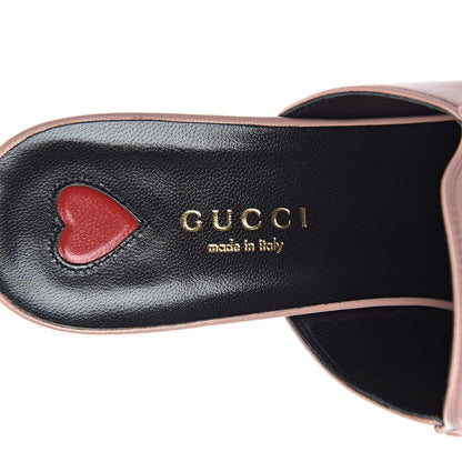 Gucci Malaga Kid Horsebit Princetown Mid Heel Mules 38 Crystal Pink 6 of 8