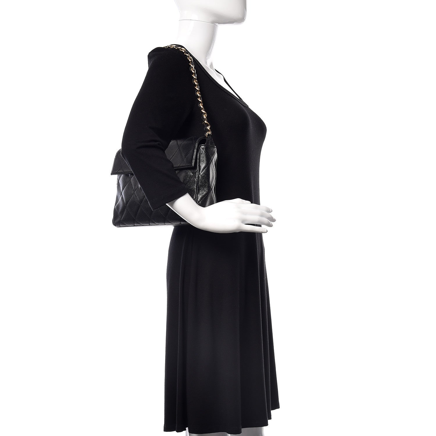 Chanel Caviar Quilted Medium Single Flap Black 2 of 12
