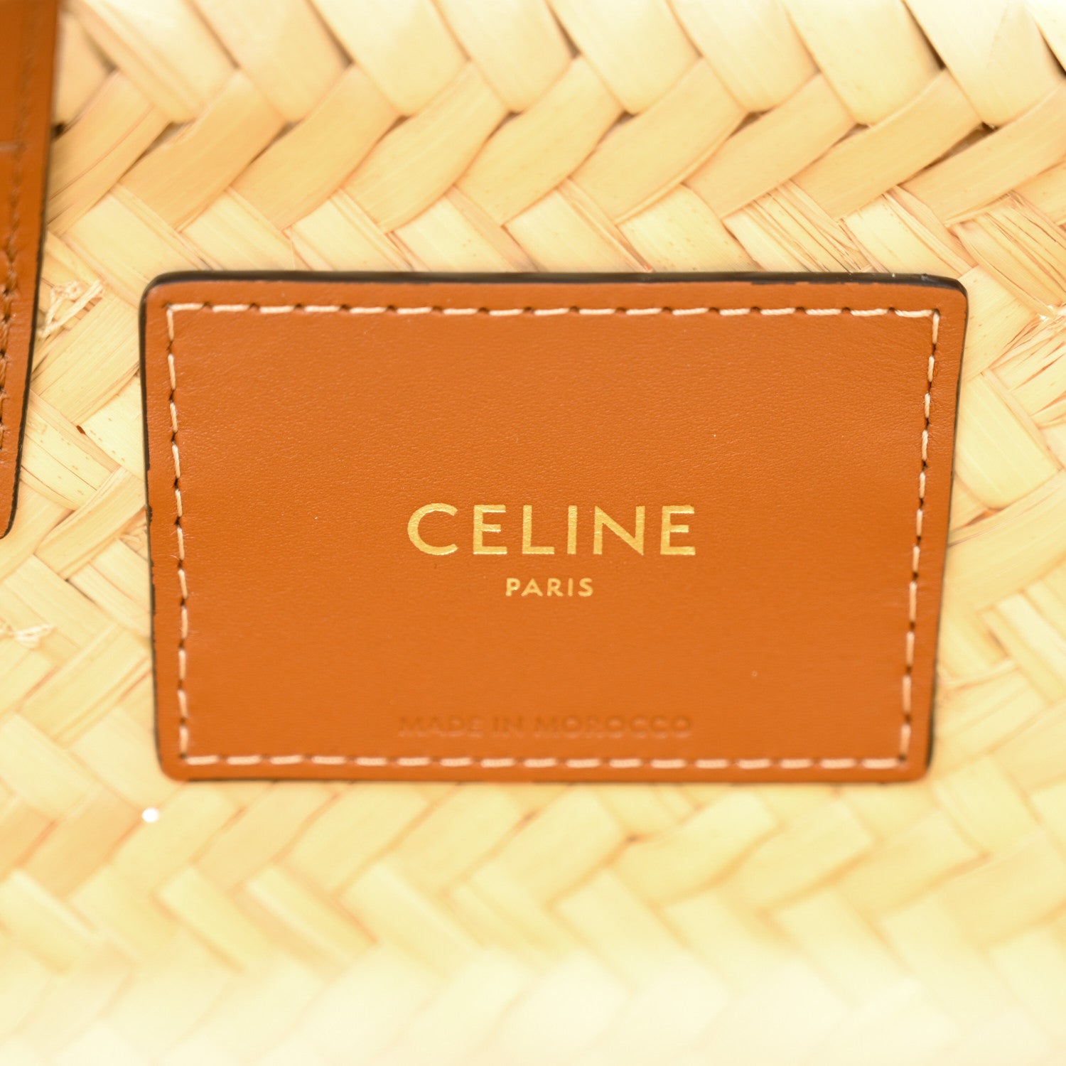 Celine Palm Leaf Calfskin Triomphe Teen Panier Tan 6 of 9