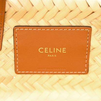 Celine Palm Leaf Calfskin Triomphe Teen Panier Tan 6 of 9