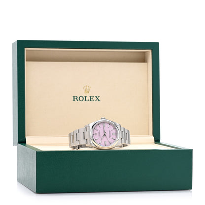 Rolex Stainless Steel 36mm Oyster Perpetual Watch Candy Pink 126000 5 of 5
