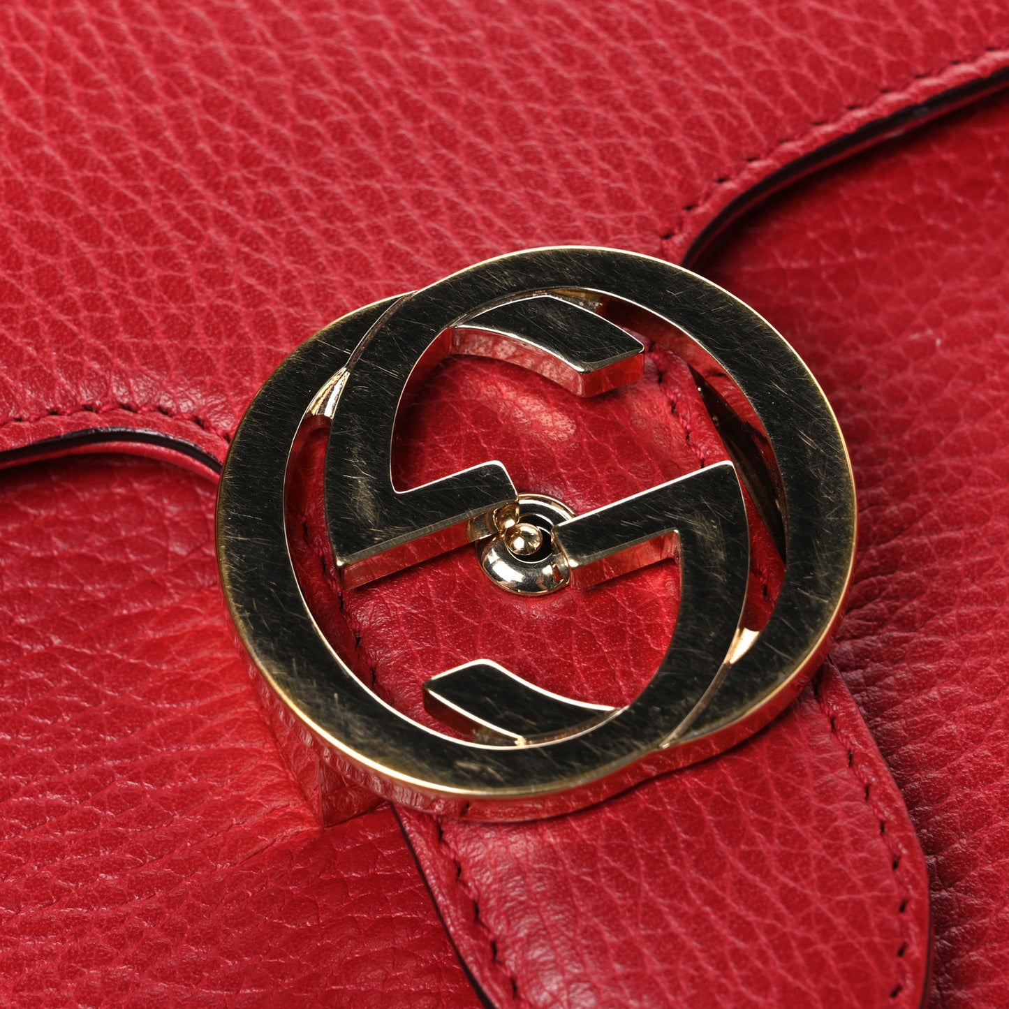 Dollar Calfskin Small Interlocking G Shoulder Bag Red