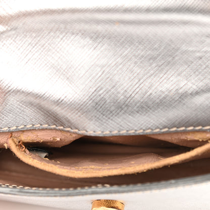 Prada Saffiano Lux Chain Shoulder Bag Argento 11 of 17