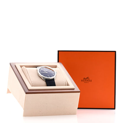 Hermes Stainless Steel Alligator 40mm Arceau Quartz Watch Bleu Abysse 5 of 5