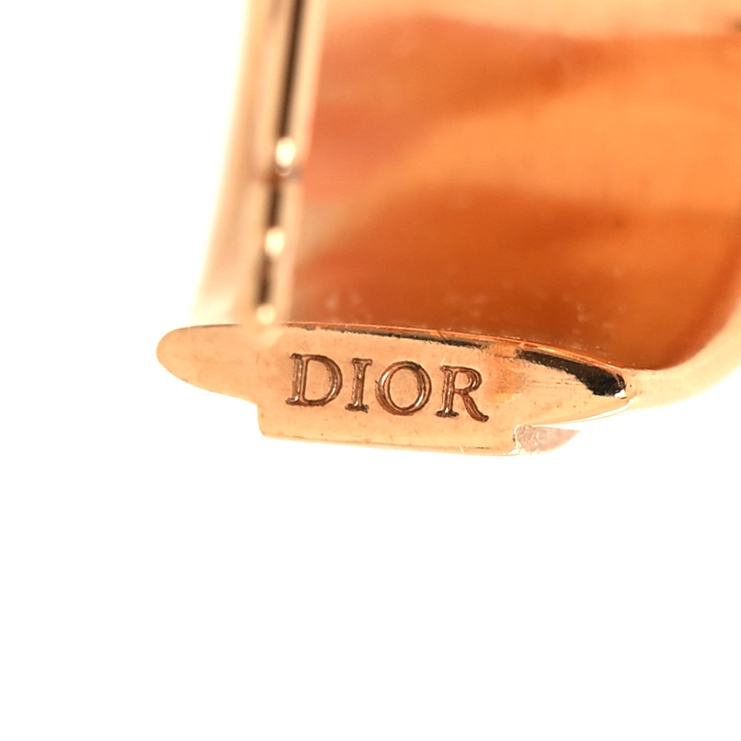 Christian Dior Metal Enamel Code Hoop Earrings Placid Blue Gold 4 of 5