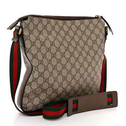 Gucci Soft GG Supreme Monogram Courrier Web Medium Flat Messenger Bag Beige New Acero Multicolor 3 of 10