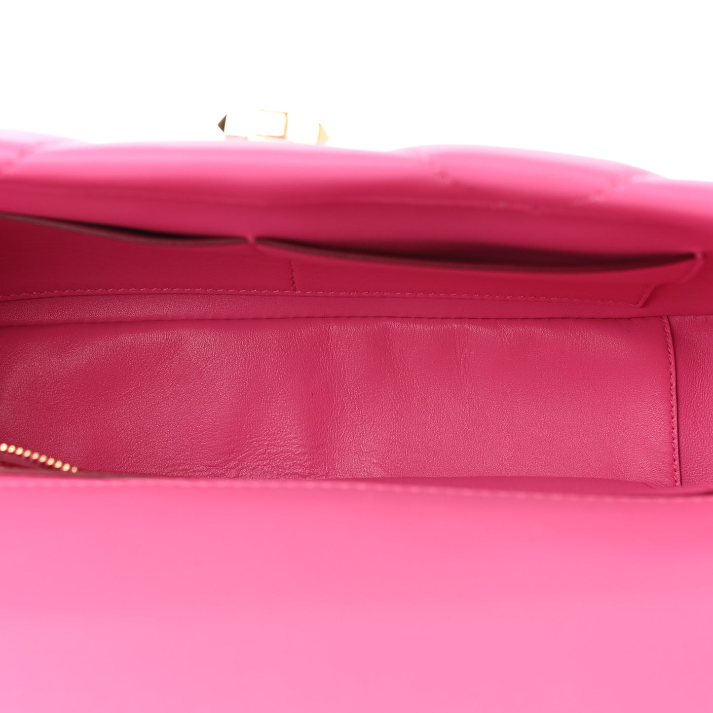 Nappa Enamel Large Roman Stud Shoulder Bag Feminine Pink