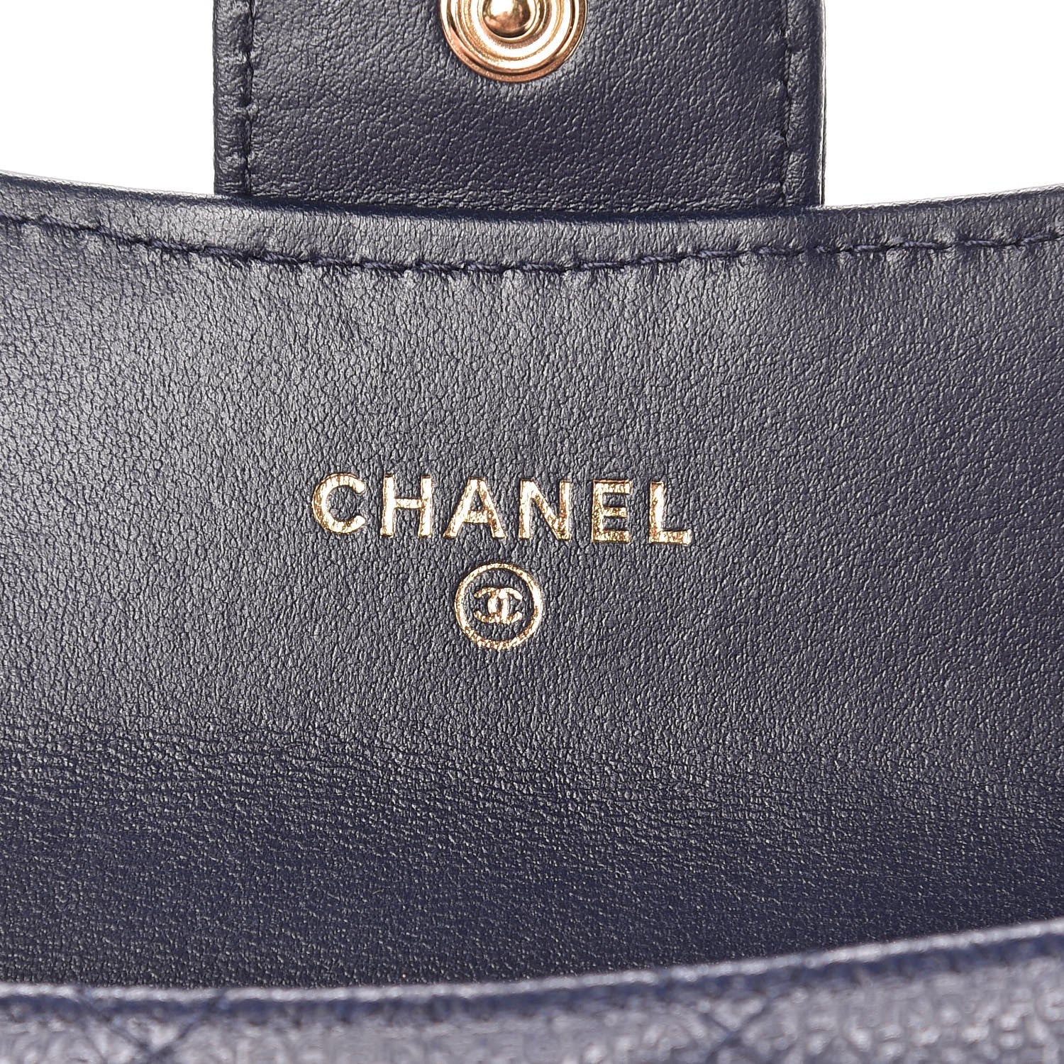 Chanel Letter Calfskin Embossed Quilted Card Holder Dark Blue 6 of 8