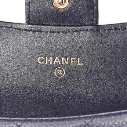 Chanel Letter Calfskin Embossed Quilted Card Holder Dark Blue 6 of 8