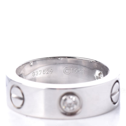 Cartier 18K White Gold 3 Diamond LOVE Ring 49 4.75 4 of 6