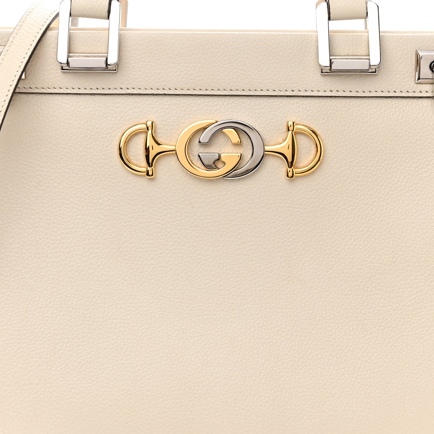 Gucci Grainy Calfskin Medium Zumi Top Handle Bag Mystic White 8 of 19