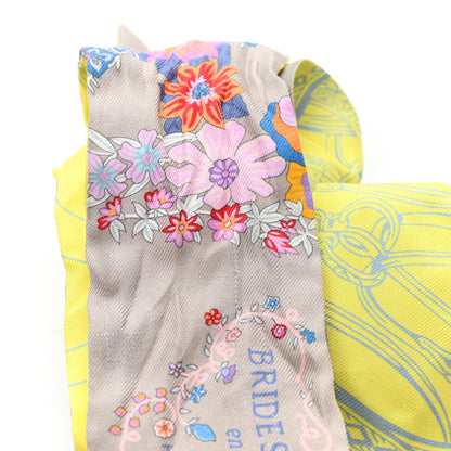 Hermes Silk Brides de Gala en Fleurs Twilly Mastic Multicolor 5 of 5